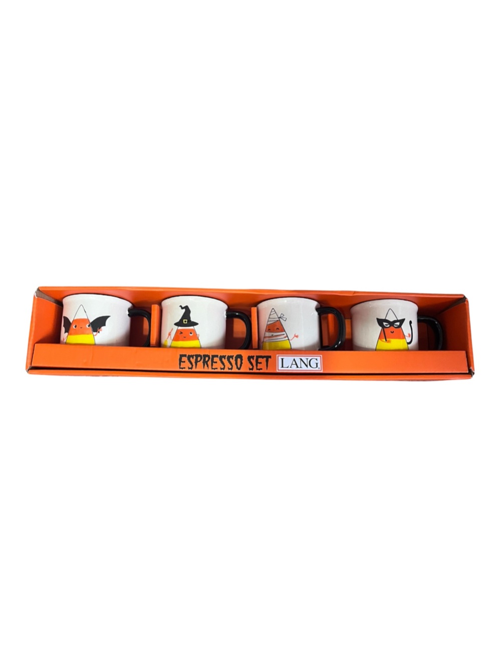LANG Halloween Candy Corn Espresso Mug Set – 4 Mini Mugs